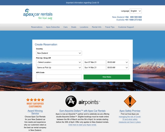 Apex Car Rentals Logo